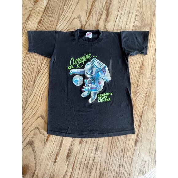 Jerzees Other - VTG 90s Kennedy Space Center T-Shirt Youth L Black Imagine Astronaut